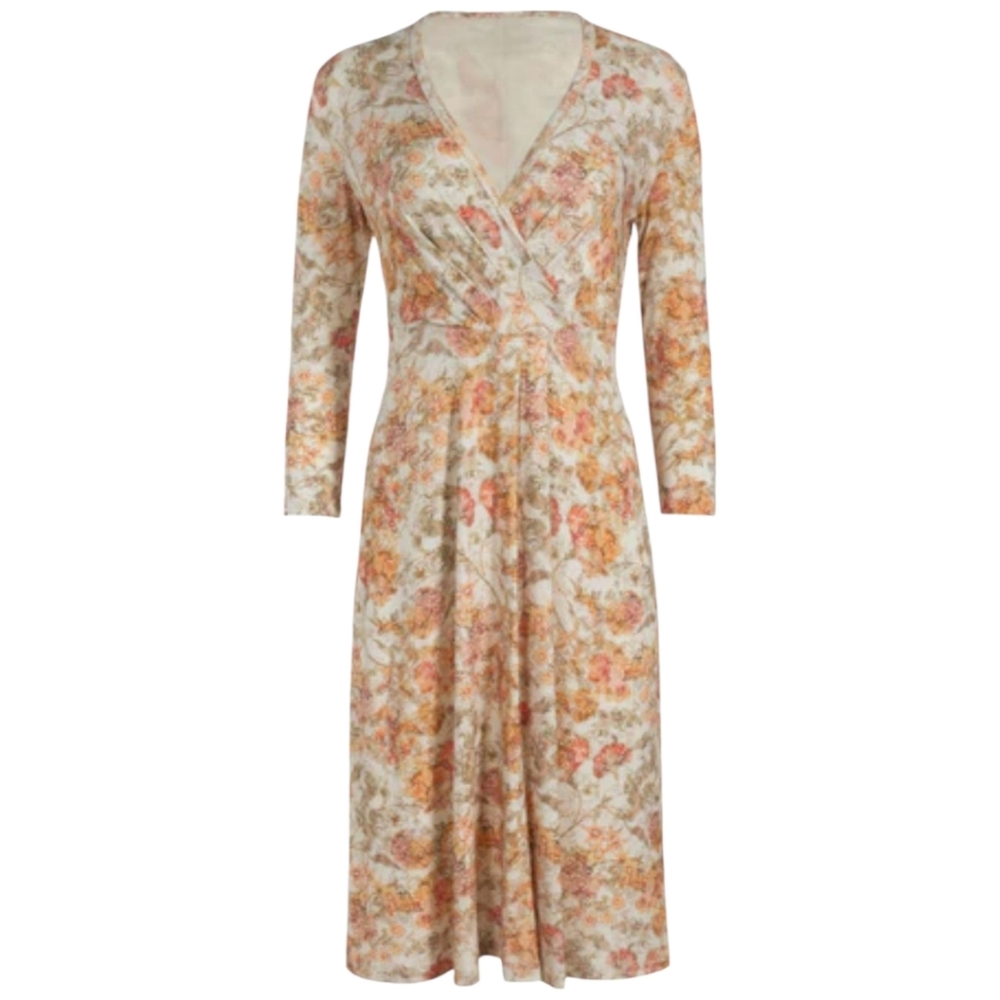 Peruvian Connection Persephone Floral Vneck Midi Dress